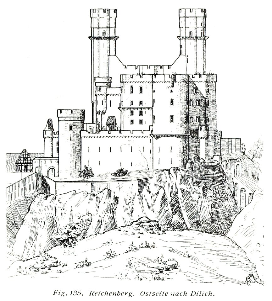 Luthmer V - 135 - Ruine Reichenberg Ostseite nach Dilich