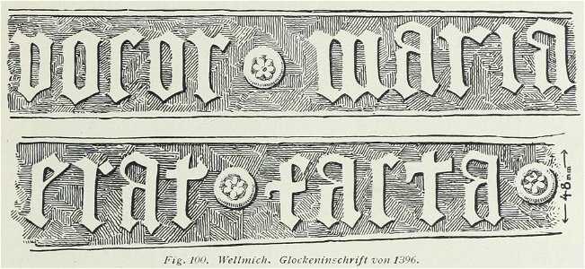 Luthmer VI-100-Wellmich Glockeninschrift von 1396