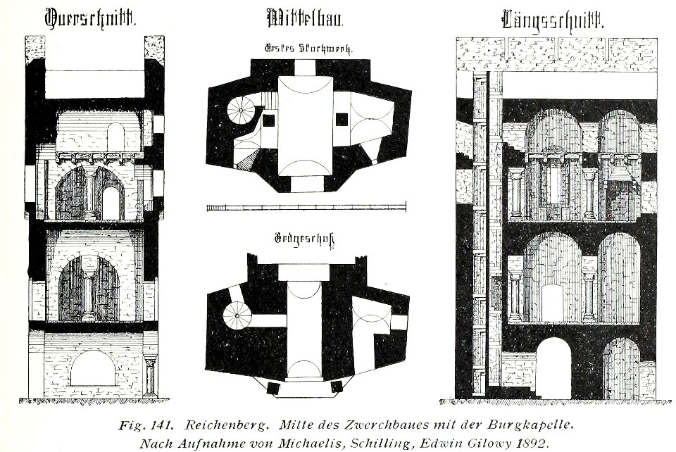 Luthmer V - 141 - Reichenberg Mitte Zwerchbaues mit Burgkapelle Nach Aufnahme von Michaelis Schilling Edwin Gilowy 1892