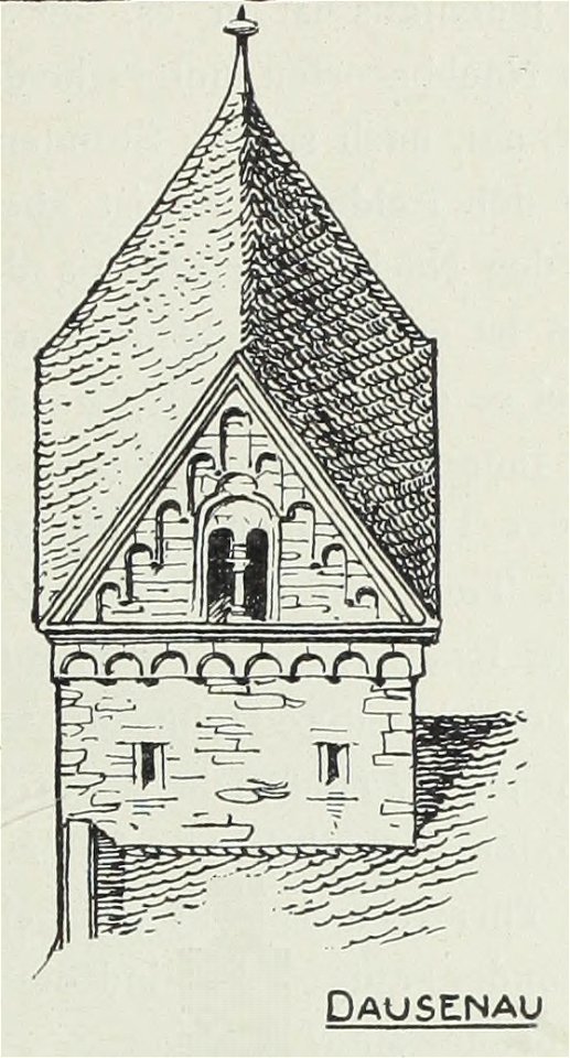 Luthmer VI-160b-Turmstudien 2 Romanische Türme mit Rautendach Türme mit freien Giebeln-Dausenau