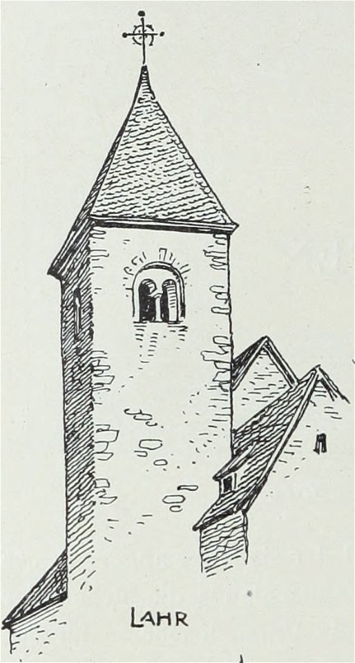 Luthmer VI-159a-Turmstudien 1 Romanische Türme mit Zeltdach und Gruppenfenstern-Lahr
