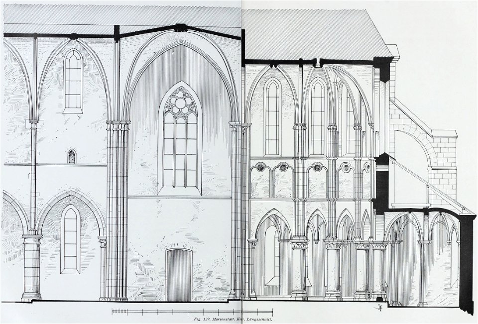 Luthmer IV-129-Marienstatt Kirche Längsschnitt