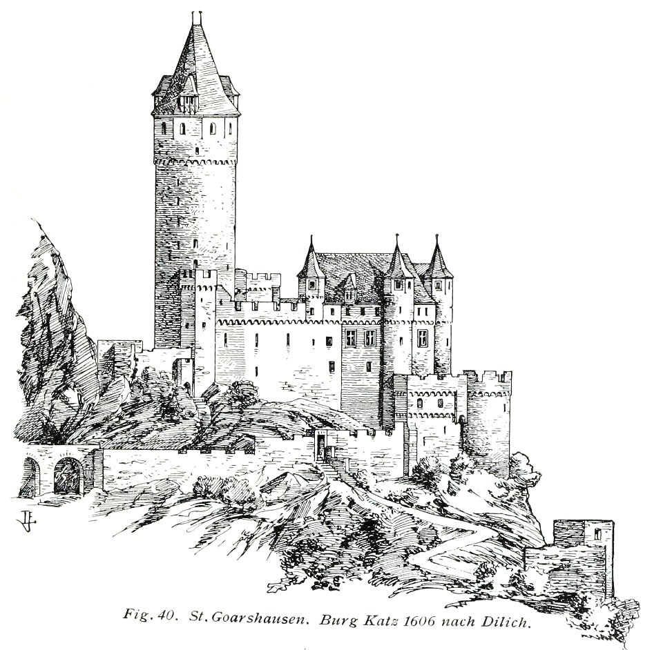 Luthmer V - 40 - St Goarshausen Burg Katz 1606 nach Dilich