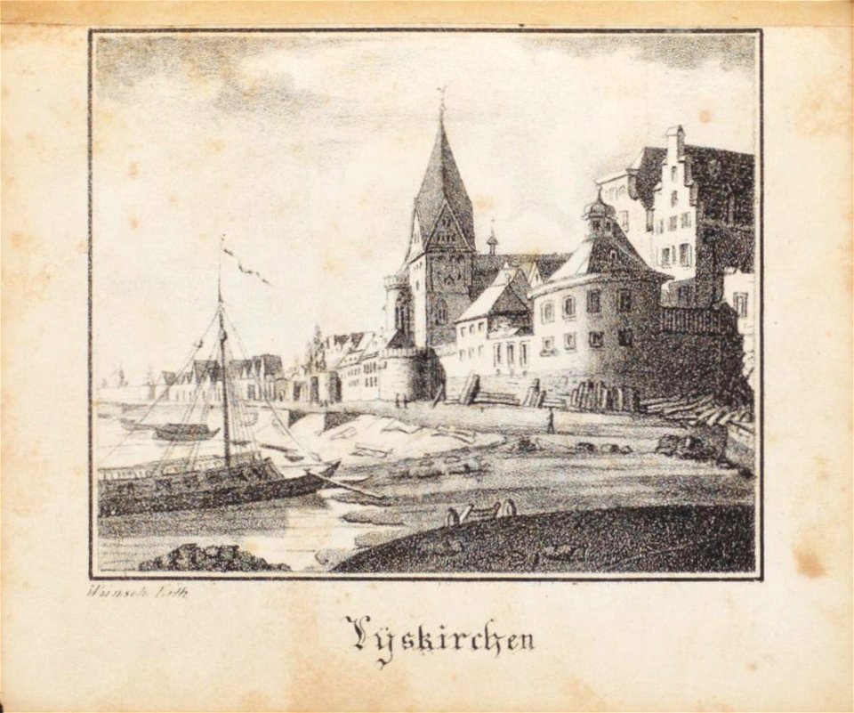 Lyskirchen, Johann Peter Weyer (Zeichnung) und Anton Wünsch (Lithografie), 1827 (book page, uncropped)