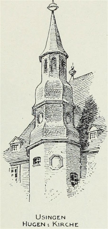Luthmer VI-164a-Turmstudien 6 Mehrgeschossige welsche Hauben-Usingen Hugen Kirche