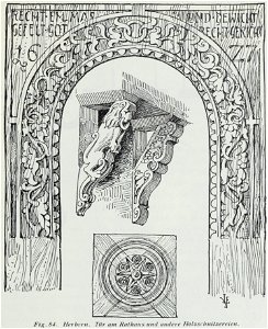 Luthmer IV-084-Herborn Tür am Rathaus und andere Holzschnitzereien