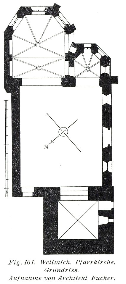 Luthmer V - 161 - Wellmich Pfarrkirche Grundriss Aufnahme von Architekt Fucker