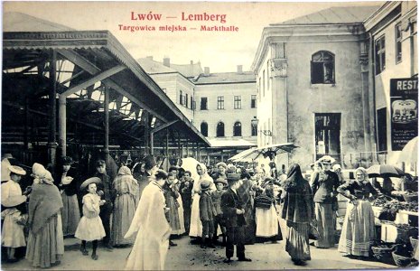 Lwów - Lemberg. Targowica miejska - Markthalle