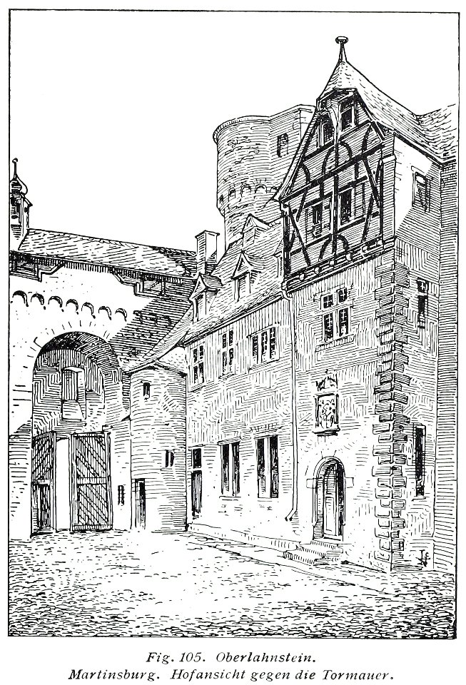 Luthmer V - 105 - Oberlahnstein Martinsburg Hofansicht gegen die Tormauer