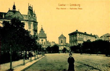 Lwów - Lemberg. Plac Halicki - Halitscher Platz (01)