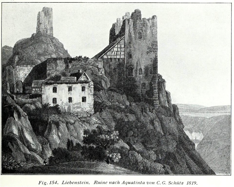 Luthmer V - 154 - Liebenstein Ruine nach Aquatinta von C G Schütz 1819