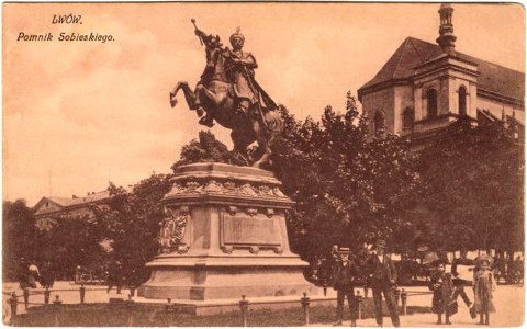 Lwów. - Pomnik Sobieskiego