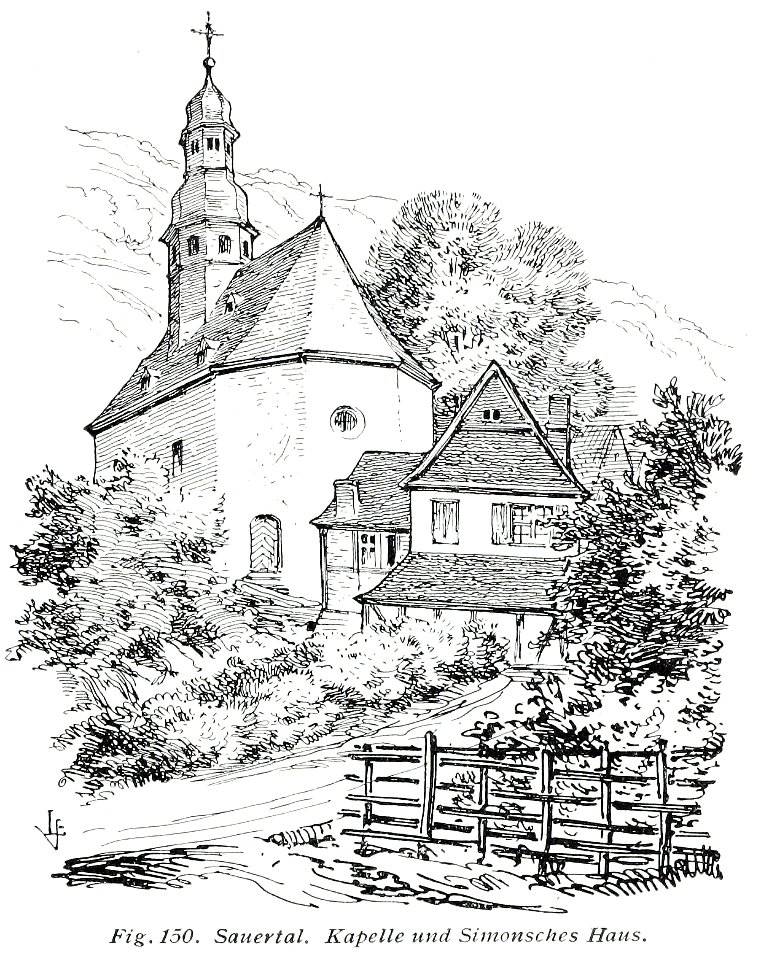 Luthmer V - 150 - Sauertal Kapelle und Simonsches Haus