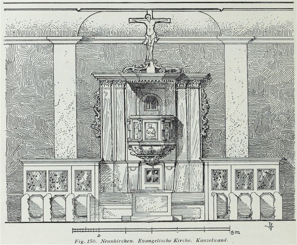 Luthmer VI-150-Neunkirchen evangelische Kirche Kanzelwand