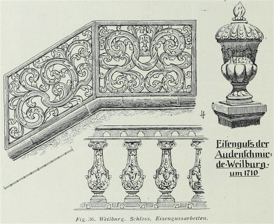 Luthmer VI-036-Weilburg Schloss Eisengussarbeiten