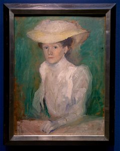 LWL Museum für Kunst und Kultur-Macke-Bildnis Ottilie Macke mit weißer Bluse DSC5725
