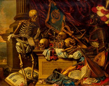 Memento mori painting by Carstian Luyckx. Free illustration for personal and commercial use.