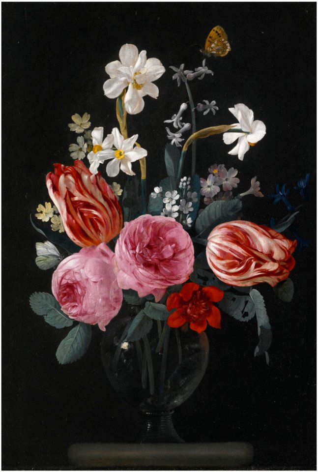 Carstian Luyckx - A still life of tulips, roses, daffodils and other flowers
