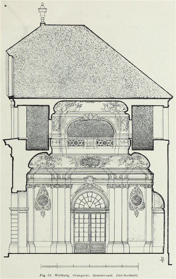 Luthmer VI-034-Weilburg Orangerie Sommersaal Durchschnitt