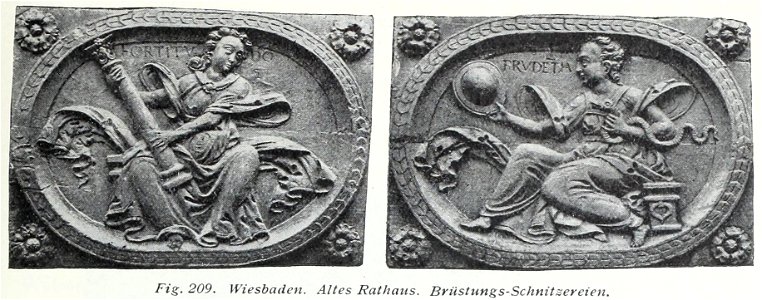 Luthmer V - 209 - Wiesbaden altes Rathaus Brüstungs-Schnitzereien