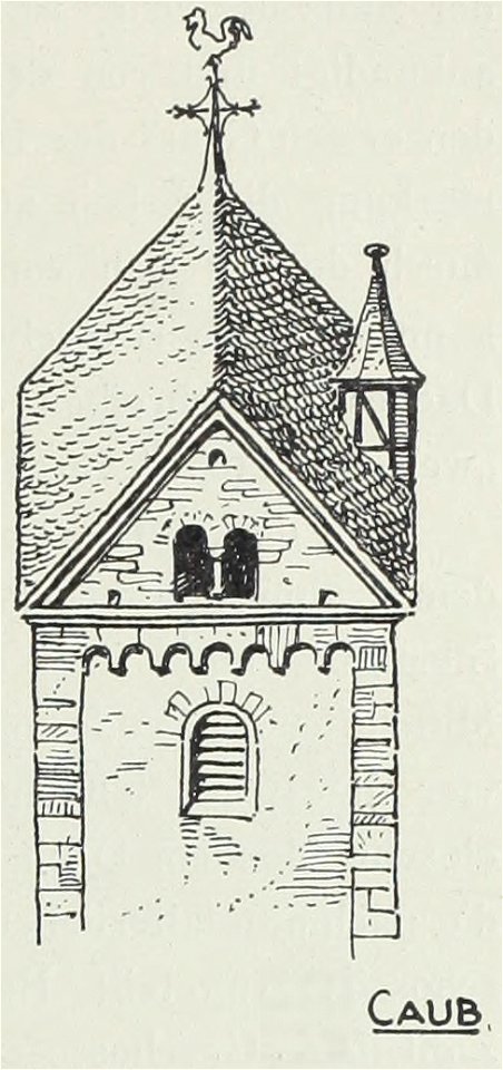Luthmer VI-160c-Turmstudien 2 Romanische Türme mit Rautendach Türme mit freien Giebeln-Caub