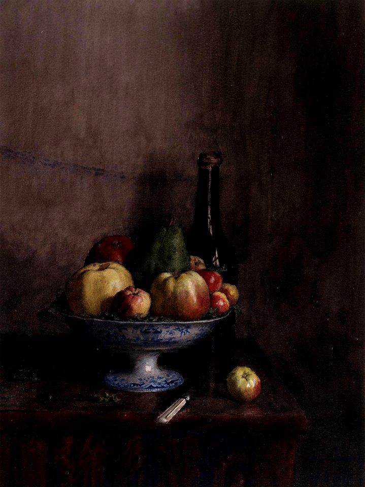 Léon Bonvin - Still Life with Wine and Fruit - Walters 371657 (2)