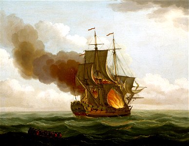 Luxborough Galley on fire, 25 June 1727