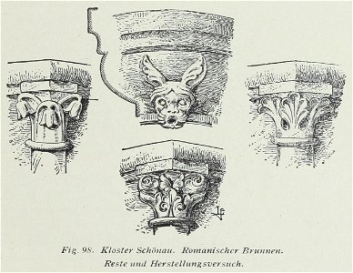 Luthmer VI-098b-Kloster Schönau Romanischer Brunnen Reste und Herstellungsversuche