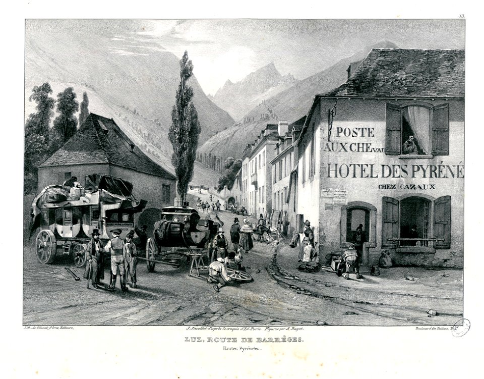 Luz, route de Barrèges (i.e. Barèges) (Hautes Pyrénées) - Fonds Ancely - B315556101 A JACOTTET 1 037 (cropped)