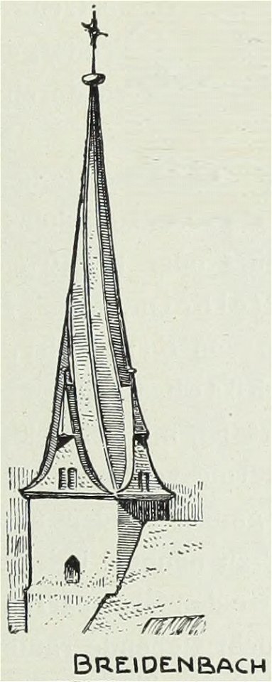 Luthmer VI-160h-Turmstudien 2 Romanische Türme mit Rautendach Türme mit freien Giebeln-Breidenbach