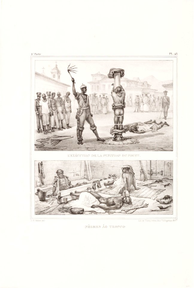 L´exécution de la punition du fouet, da Coleção Brasiliana Iconográfica