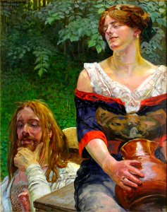 Lwowska Galeria Sztuki - Jacek Malczewski - Christ and the Samaritian Woman