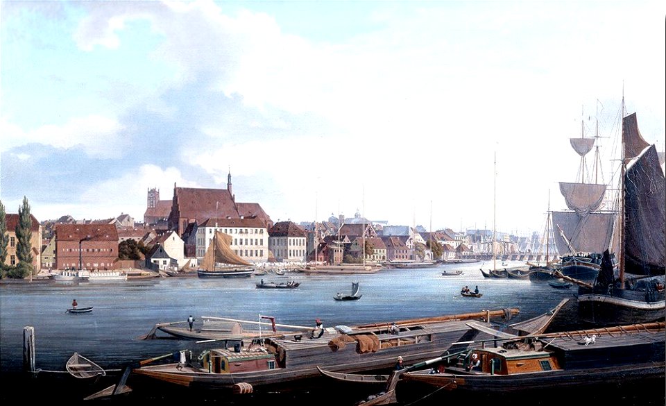 Ludwig Eduard Lütke - Ansicht von Stettin vom Oderufer 1836