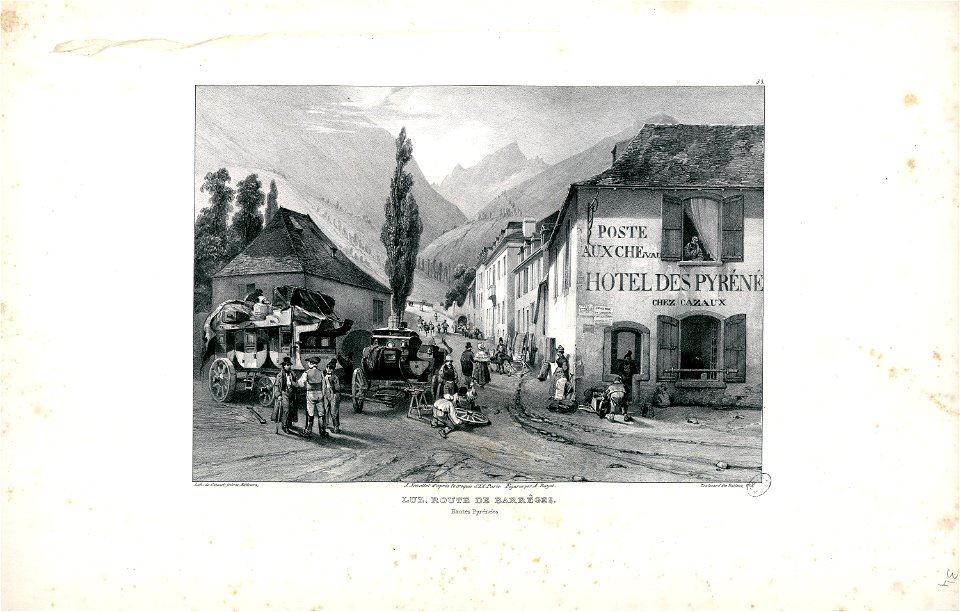 Luz, route de Barrèges (i.e. Barèges) (Hautes Pyrénées) - Fonds Ancely - B315556101 A JACOTTET 1 037