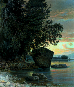 Léon Berthoud, le bord du lac à Vaumarcus, 1872