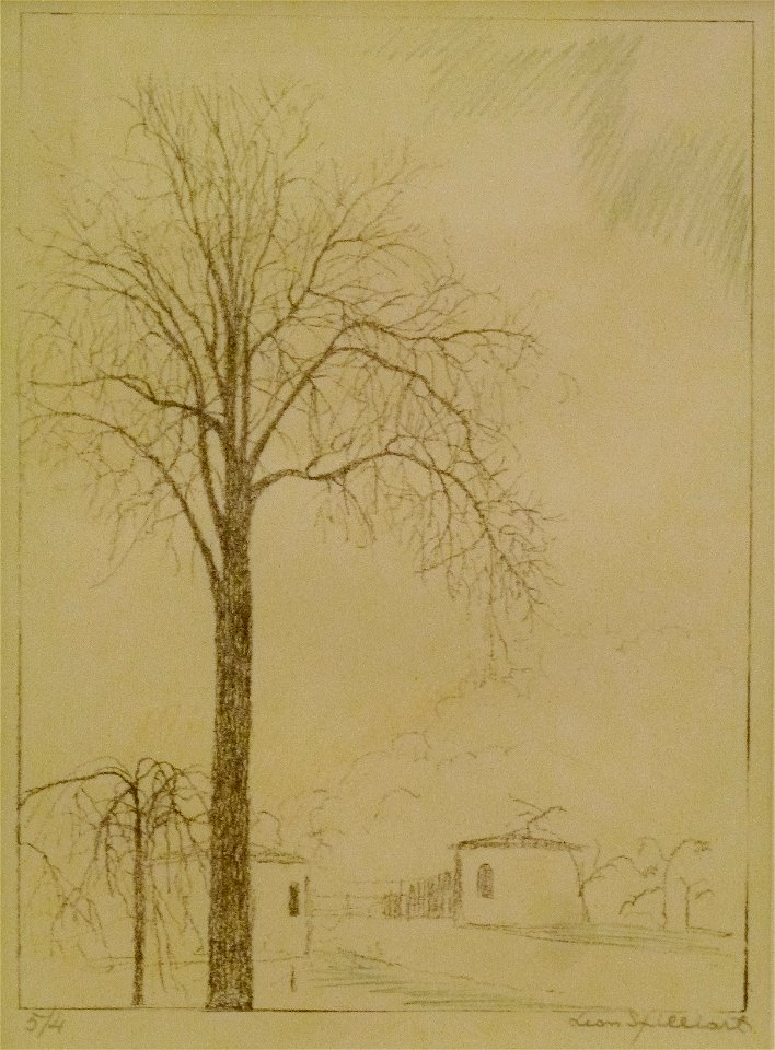 Léon Spilliaert (1919) - De grote en de kleine boom voor het huisje