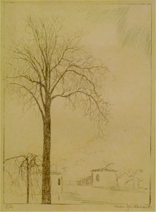 Léon Spilliaert (1919) - De grote en de kleine boom voor het huisje