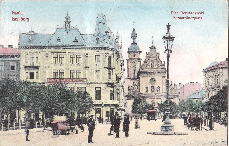Lwów - Lemberg. Plac Bernardyński - Bernardinerplatz