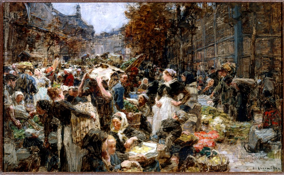 Léon Augustin Lhermitte - L'approvisionnement des Halles, esquisse pour l'Hôtel de Ville de Paris - PPP4091 - Musée des Beaux-Arts de la ville de Paris