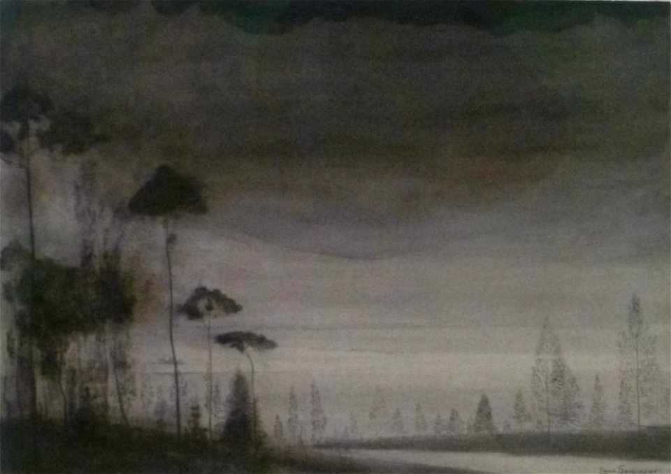 Léon Spilliaert (1900-1902) - Landschap met ranke bomen