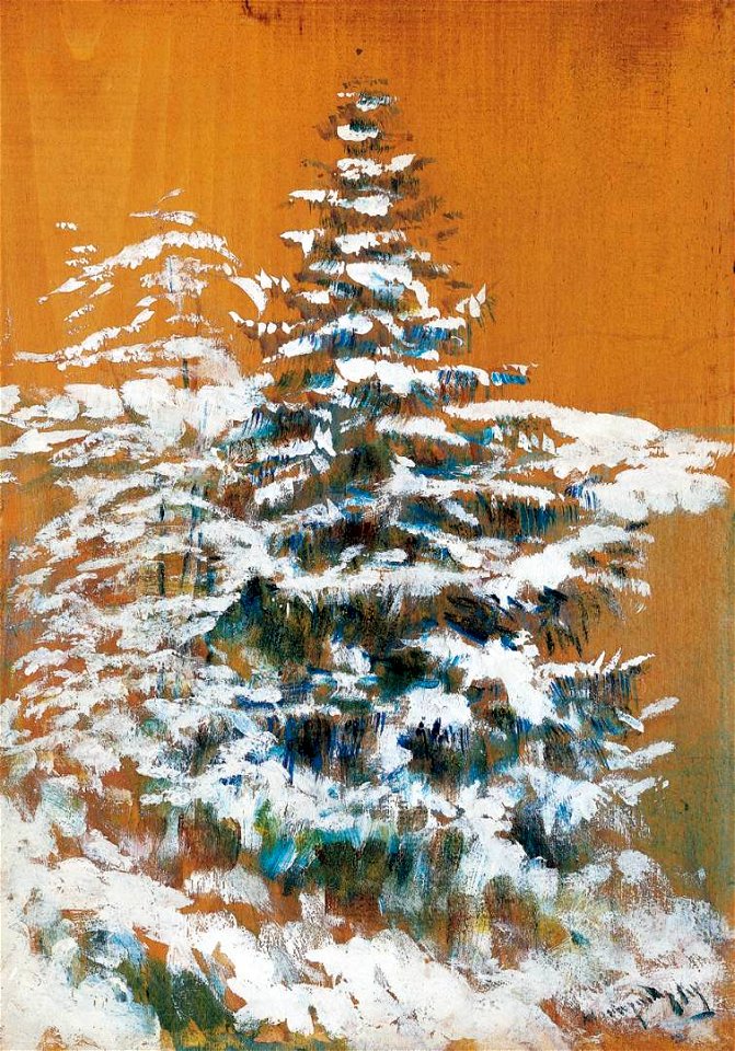 László Mednyánszky (1852-1919) Snowy Pine (without year)