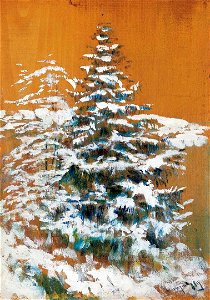 László Mednyánszky (1852-1919) Snowy Pine (without year)