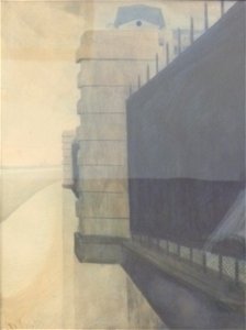 Léon Spilliaert (1909) - De omheining van het Royal Palace Hotel, Oostende