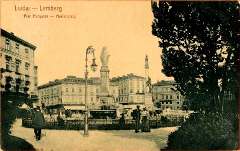 Lwów -Lemberg. Plac Maryacki - Marienplatz