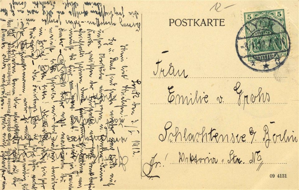 Lyck, Ostpreußen - Bahnhofsplatz (back) (Zeno Ansichtskarten)
