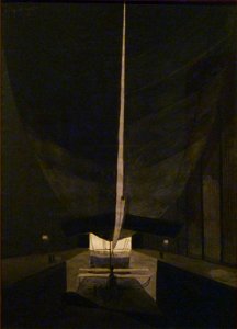 Léon Spilliaert (1910) - Het luchtschip Belgique II in zijn loods