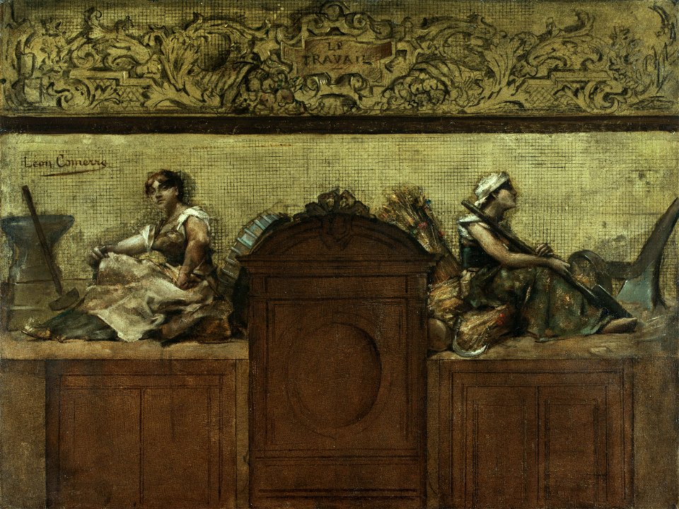 Léon-François Comerre - Esquisse pour la salle des mariages de la mairie du 15ème , Le travail - PDUT1435 - Musée des Beaux-Arts de la ville de Paris