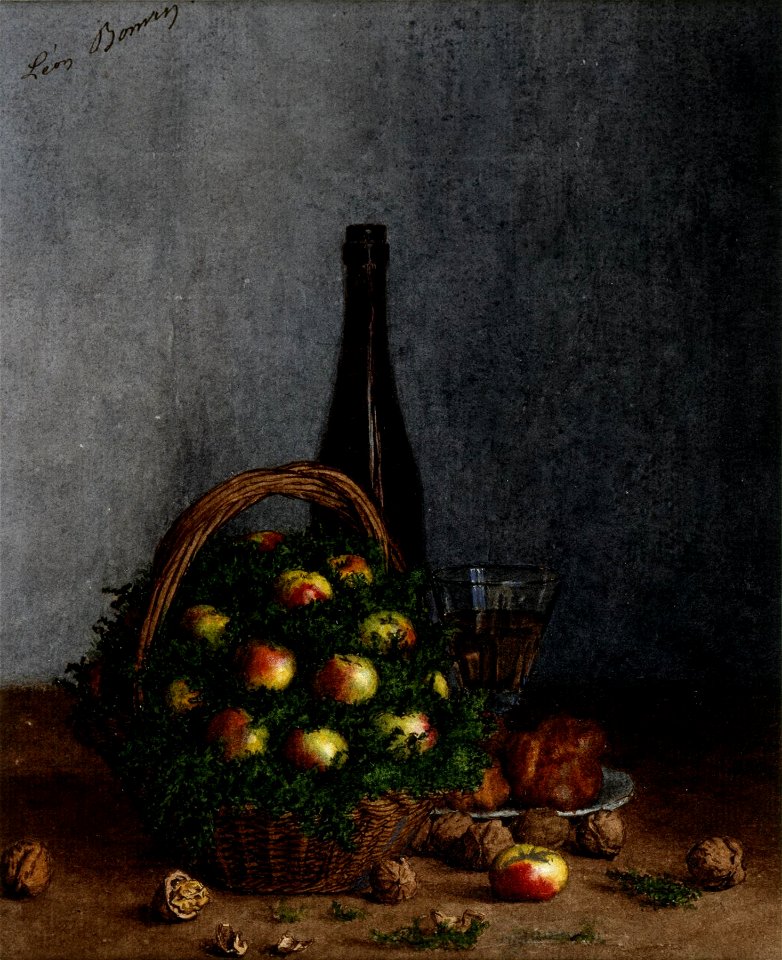 Léon Bonvin - Still Life with Wine, Fruit, and Nuts - Walters 371659 (2)