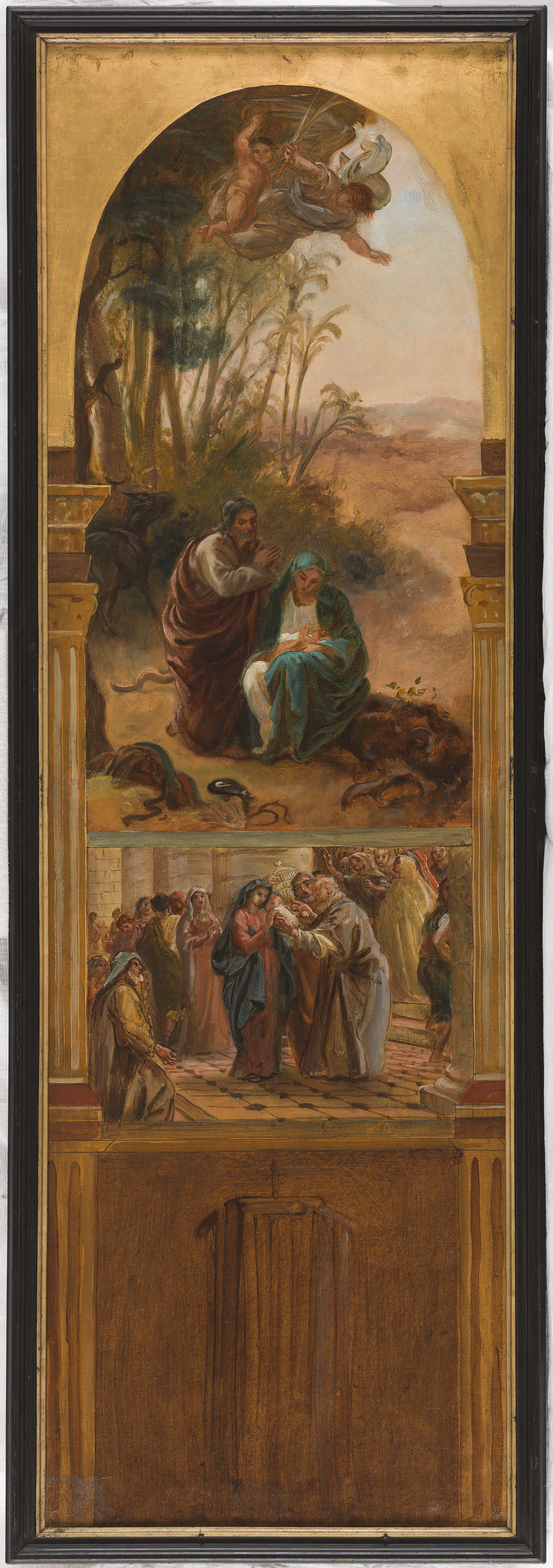 Léon Riesener - Esquisse pour l'église Saint-Eustache , Le repos pendant la fuite en Egypte - La présentation au temple - PPP4766 - Musée des Beaux-Arts de la ville de Paris