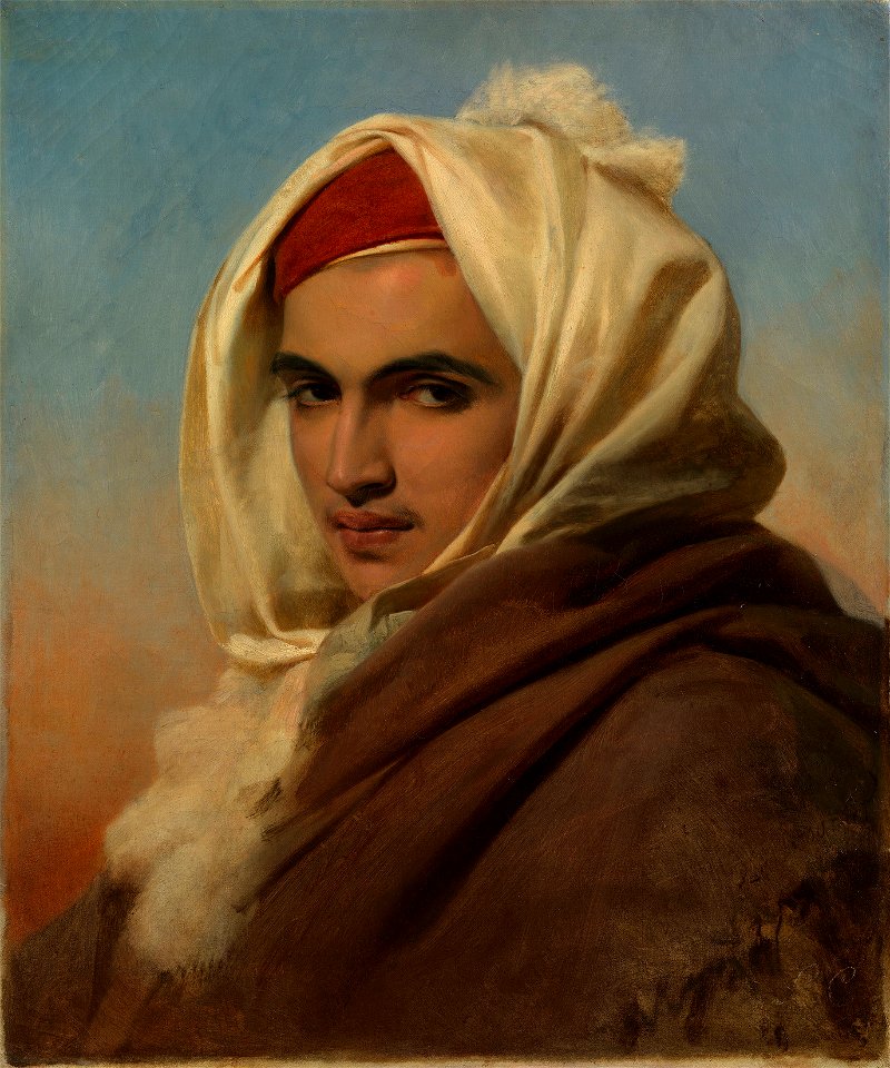 Léon Cogniet (1794-1880) - Portrait of a Young Arab Chief - RCIN 408930 - Royal Collection